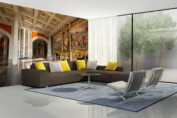 DIMEX | Vliesová fototapeta Bazilika Matky Boží Bolestné MS-5-0883 | 375 x 250 cm| vícebarevná, bílá, oranžová, šedá