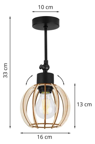 Bodové svítidlo Timber 8, 1x dřevěné stínítko