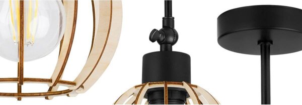 Bodové svítidlo Timber 8, 1x dřevěné stínítko
