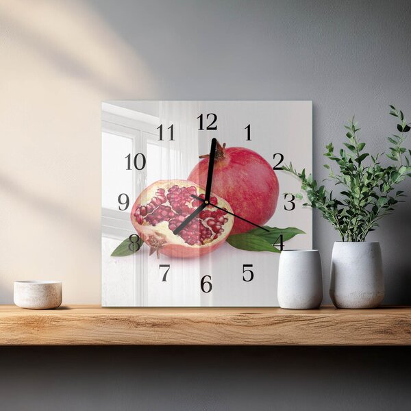 Skleněné hodiny na stěnu Granát zskc-30x30-00180219