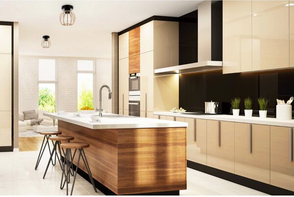 Stropní svítidlo Timber 8, 1x dřevěné stínítko, kb
