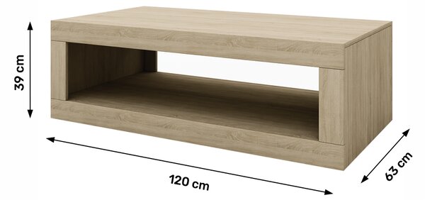KONDELA Konferenční stolek, dub sonoma, MYSTIE