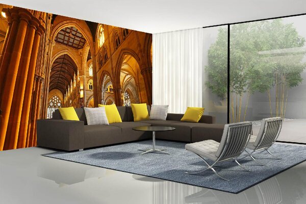 DIMEX | Vliesová fototapeta Katedrála, Sydney MS-5-0916 | 375 x 250 cm| béžová, měděná, žlutá, oranžová, hnědá
