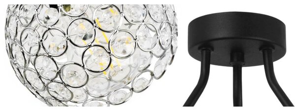 Stropní svítidlo Crystal Trio, 3x stříbrné křišťálové stínítko