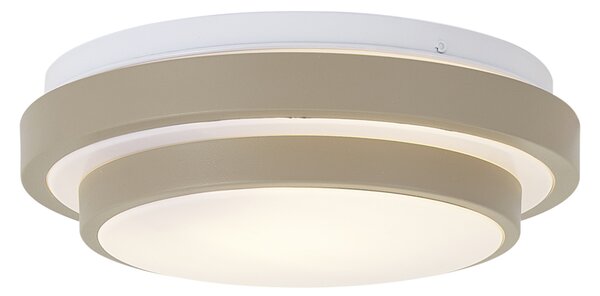 Moderní stropní svítidlo taupe s bílou barvou 25 cm IP44 - Walden