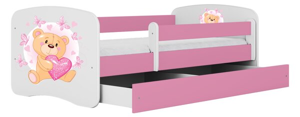 Kocot kids Postel Babydreams medvídek s motýlky růžová, varianta 70x140, bez šuplíků, bez matrace