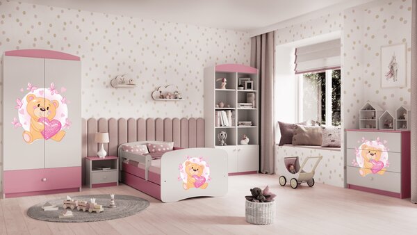 Kocot kids Postel Babydreams medvídek s motýlky růžová, varianta 70x140, bez šuplíků, bez matrace