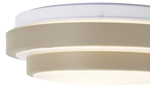 Moderní stropní svítidlo taupe s bílou barvou 25 cm IP44 - Walden