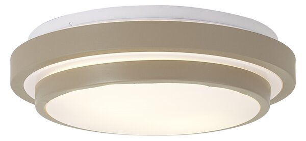 Moderní stropní svítidlo taupe s bílou 34 cm 2-světelné IP44 - Walden