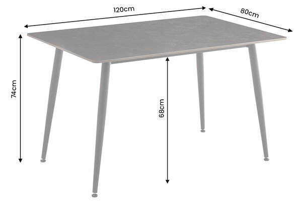 Jídelní stůl MILANO II ANTRACIT 120 CM keramika Nábytek | Jídelní prostory | Jídelní stoly | Do 140 cm
