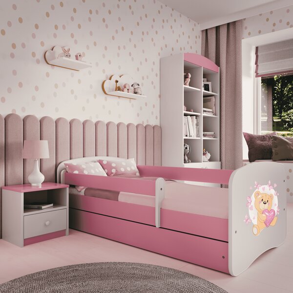Kocot kids Postel Babydreams medvídek s motýlky růžová, varianta 70x140, bez šuplíků, bez matrace