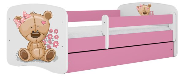 Kocot kids Postel Babydreams méďa s kytičkami růžová, varianta 70x140, bez šuplíků, bez matrace