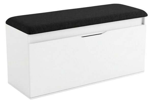 Botník s sedákem a úložným prostorem TORI, 100 x 50 x 35 cm, bílá