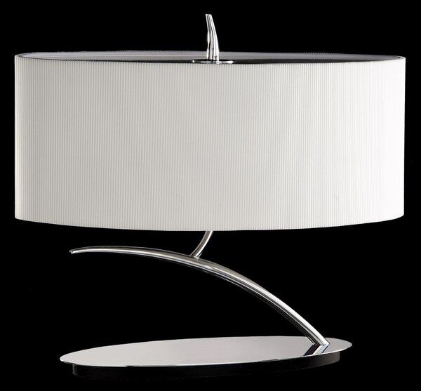 Mantra 1138 Eve 1138, stolní lampa španělského výrobce, 2x20W E27, chrom/stínítko z bílého textilu, 36cm