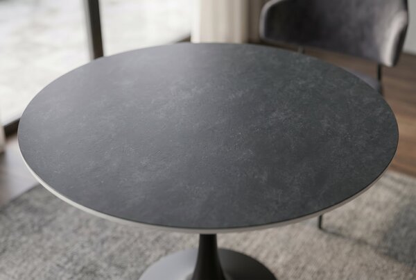 Bistro stůl LYON ANTRACIT 80 CM keramika Nábytek | Jídelní prostory | Jídelní stoly | Kulaté