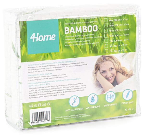 4Home Bamboo Nepropustný chránič matrace s lemem, 70 x 160 cm