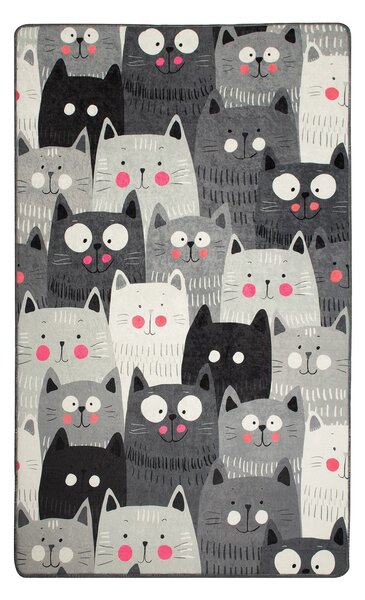 ASIR Dětský koberec(100 x 160 cm) CATS šedý