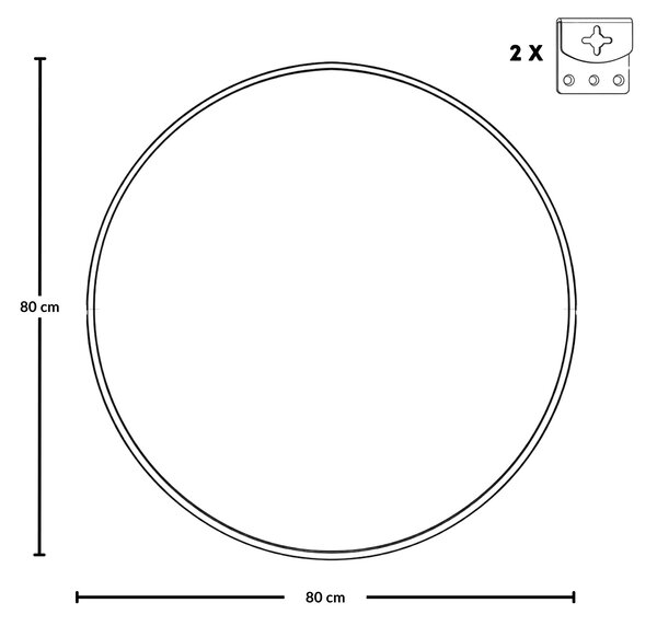 Kulaté nástěnné zrcadlo MIRA, Ø 80 cm