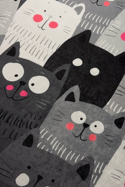 ASIR Dětský koberec(100 x 160 cm) CATS šedý