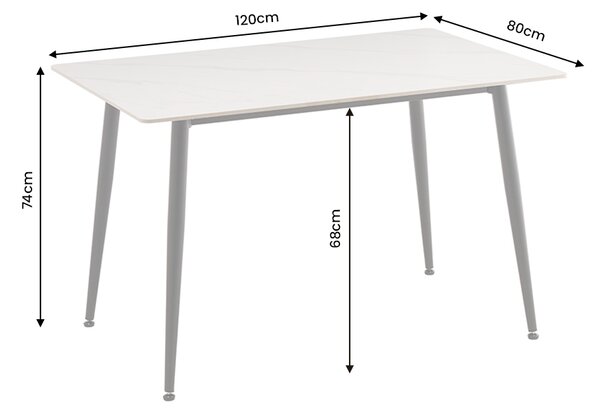 Jídelní stůl MILANO II 120 CM keramika vzhled bílý mramor Nábytek | Jídelní prostory | Jídelní stoly | Do 140 cm