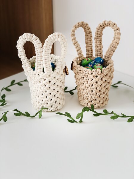 BRIMOON Košíček kosmetický zajíček 17 cm Barva: Lososová