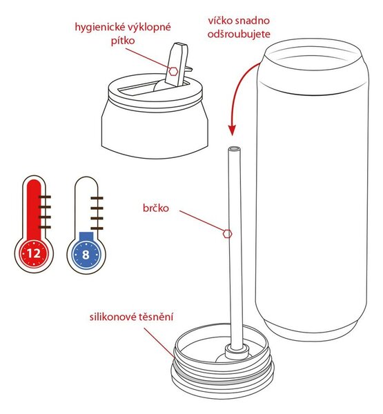 Termoska-plechovka ner. 0,4 l ŽIRAFA