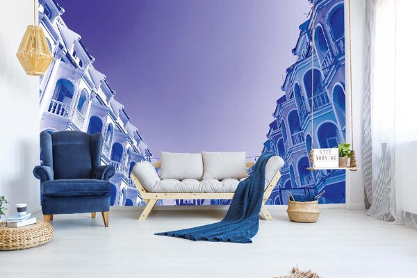 DIMEX | Vliesová fototapeta Staré město Phuket MS-5-1032 | 375 x 250 cm| modrá, bílá, fialová