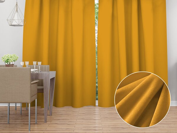 Biante Sametový závěs Velvet Premium SVP-037 Zlatavě oranžový - šířka 135 cm 135x140 cm
