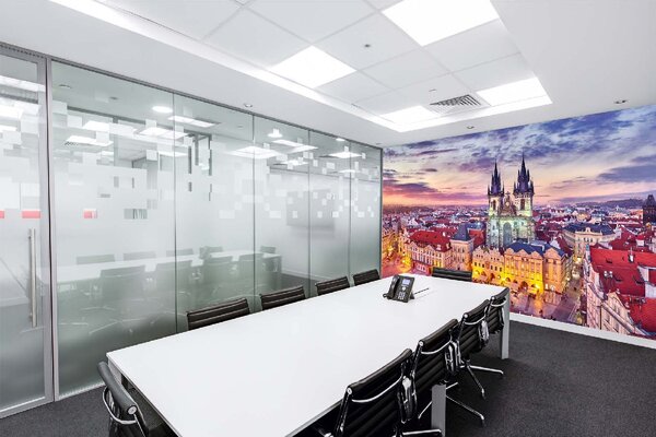 DIMEX | Vliesová fototapeta Staroměstské náměstí MS-5-1050 | 375 x 250 cm| vícebarevná, červená, béžová, žlutá