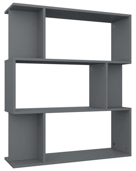 Knihovna/zástěna do pokoje - dřevotříska - šedá | 80x24x96 cm
