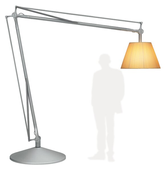Flos F6366020 SuperArchimoon, designová stojací lampa se stmívačem, 214+242cm, 1x205W, šedá