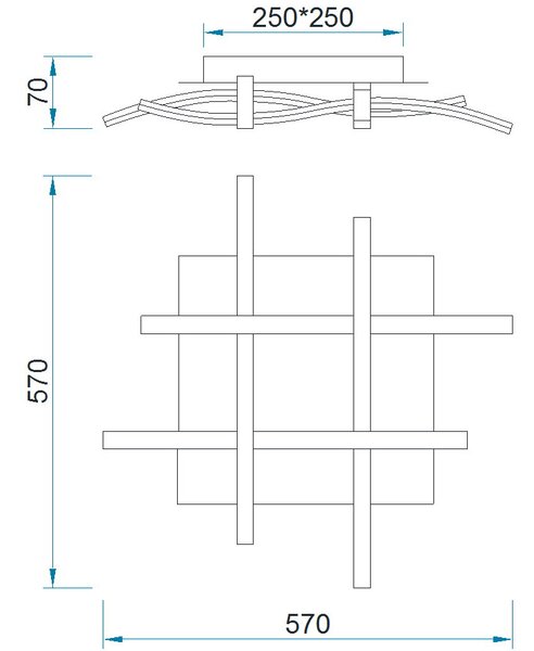 Mantra 4999 Nur, moderní stropní svítidlo, 34W LED 3000K stmívatelné, stříbrná/chrom, 57x57cm