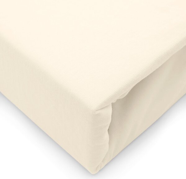 ELASTICKÉ JERSEY PROSTĚRADLO S GUMOU 90X200 CM, VÝŠKA 25 CM KRÉMOVÁ