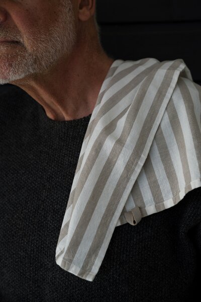 ERNST Bavlněná utěrka Wide Stripes - Beige EF521