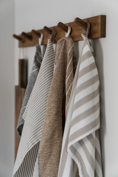 ERNST Bavlněná utěrka Thin Stripes - Beige EF528