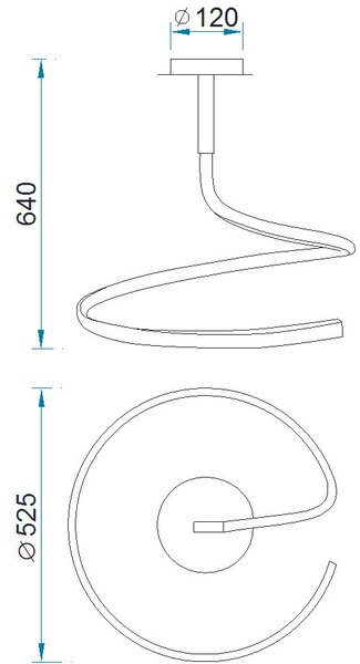 Mantra 4996 Nur, moderní svítidlo, 30W LED 3000K stmívatelné, stříbrná/chrom, prům. 52cm, výška 64cm