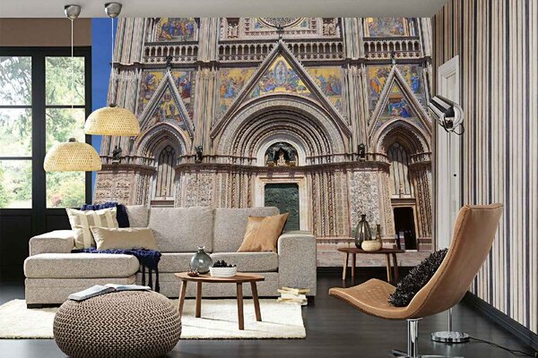 DIMEX | Vliesová fototapeta Katedrála Nanebevzetí Panny Marie, Orvieto MS-5-1105 | 375 x 250 cm| vícebarevná, béžová