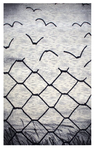 ASIR Koberec 150 x 233 FENCE krémová, šedá