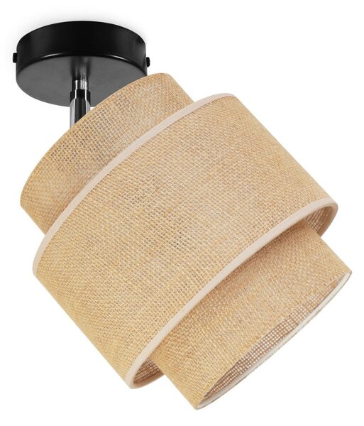 Bodové svítidlo Boho, 1x jutové stínítko, (výběr ze 2 barev konstrukce), (možnost polohování)