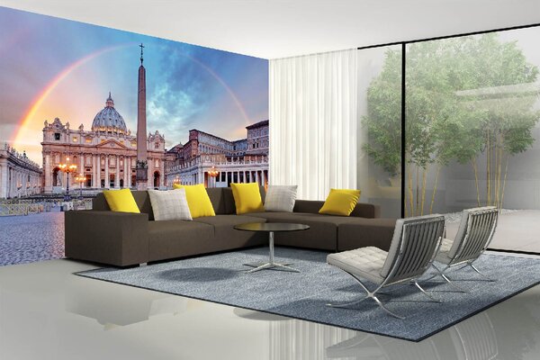 DIMEX | Vliesová fototapeta Bazilika sv. Petra V. MS-5-1168 | 375 x 250 cm| vícebarevná, modrá, hnědá, šedá