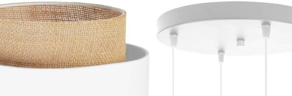 Závěsné svítidlo Boho 1, 4x jutové/bílé textilní stínítko, o