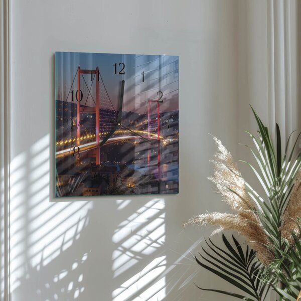 Skleněné hodiny na stěnu Most zskc-30x30-00177470