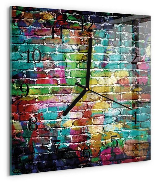 Skleněné hodiny na stěnu Cihlový zskc-30x30-00178994