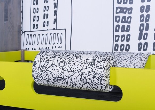 Opěrka/chránič na postel 13x36cm Komiks - černá / bílá