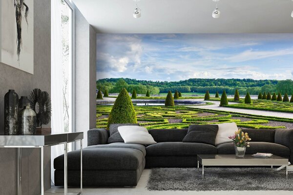 DIMEX | Vliesová fototapeta Versailles ve Francii MS-5-1204 | 375 x 250 cm| zelená, modrá, bílá, hnědá