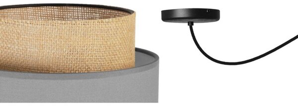 Závěsné svítidlo Boho Spider, 1x jutové/šedé textilní stínítko