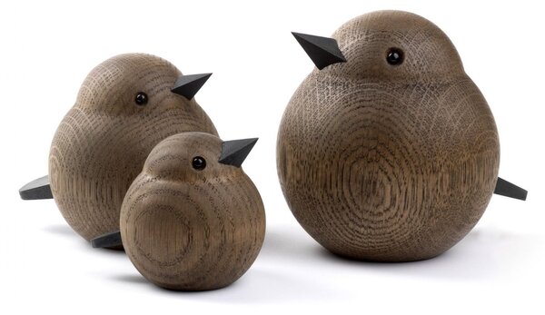 Dřevěný ptáček Mama Sparrow Smoke Stained Oak