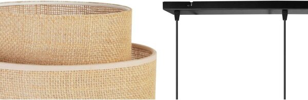 Závěsné svítidlo Boho, 3x jutové stínítko, (výběr ze 2 barev konstrukce)