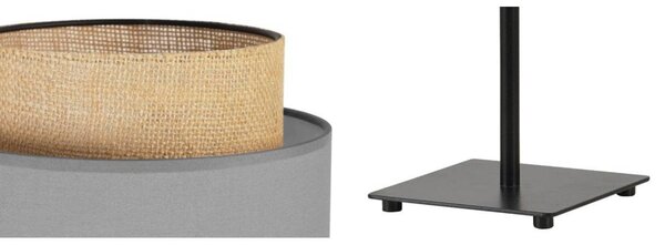 Stolní lampa Boho, 1x jutové/šedé textilní stínítko