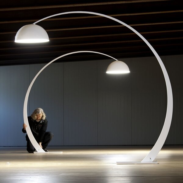 Zava 1962 Big, oblouková stojací lampa s výškou 250cm, bílá/bílá 1x150W E27